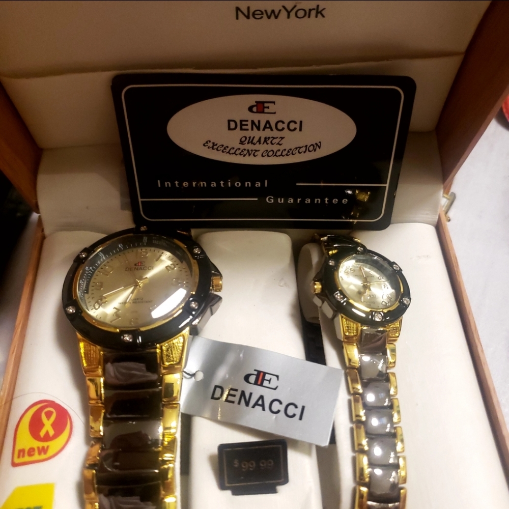 DENACCI His/Her Watches or Father/Son ....NEVER USED...BATTERIES NEEDED